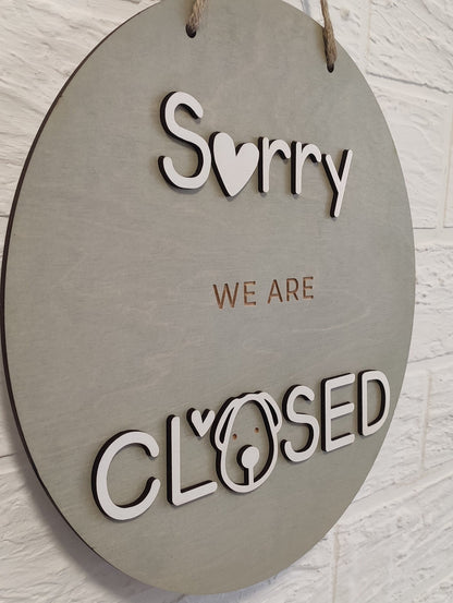 Open closed sign for business - custom boutique, store, salon sign | personalized custom wooden sign | hanging round wood open closed sign