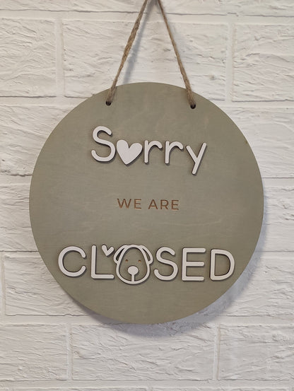 Open closed sign for business - custom boutique, store, salon sign | personalized custom wooden sign | hanging round wood open closed sign