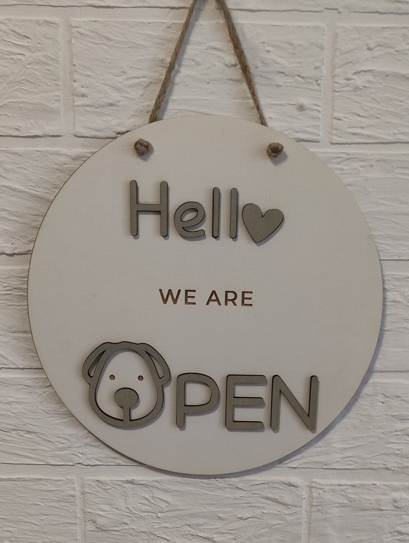 Open closed sign for business - custom boutique, store, salon sign | personalized custom wooden sign | hanging round wood open closed sign