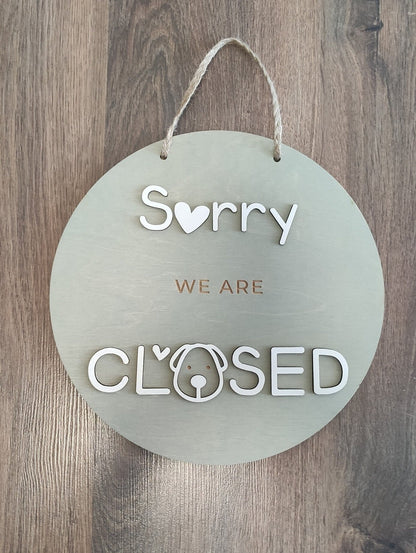 Open closed sign for business - custom boutique, store, salon sign | personalized custom wooden sign | hanging round wood open closed sign