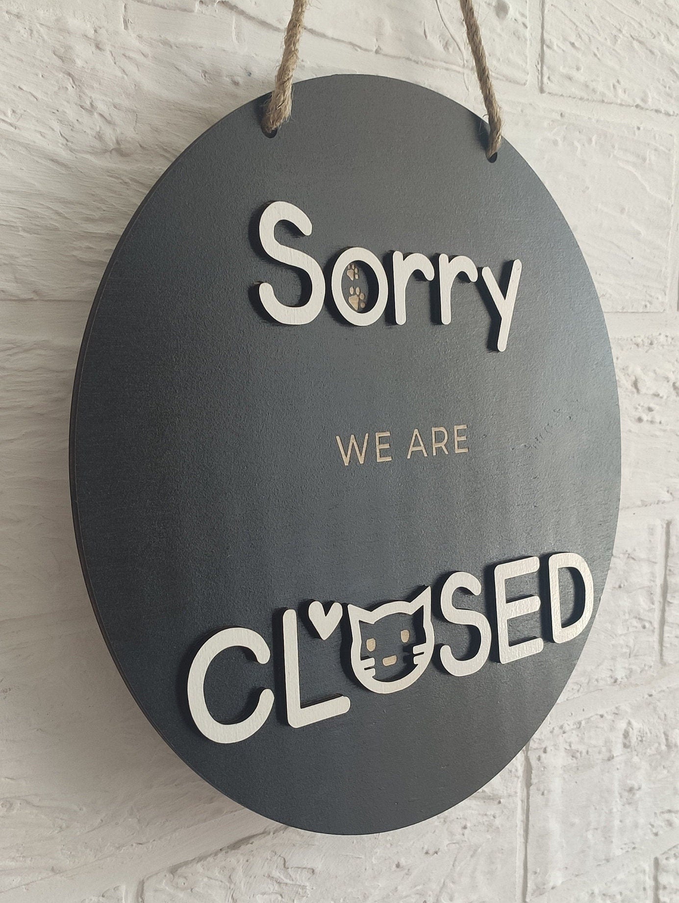 Double sided Open closed sign for business - custom boutique, store, salon sign | personalized custom wooden sign | hanging open closed sign