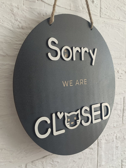 Double sided Open closed sign for business - custom boutique, store, salon sign | personalized custom wooden sign | hanging open closed sign