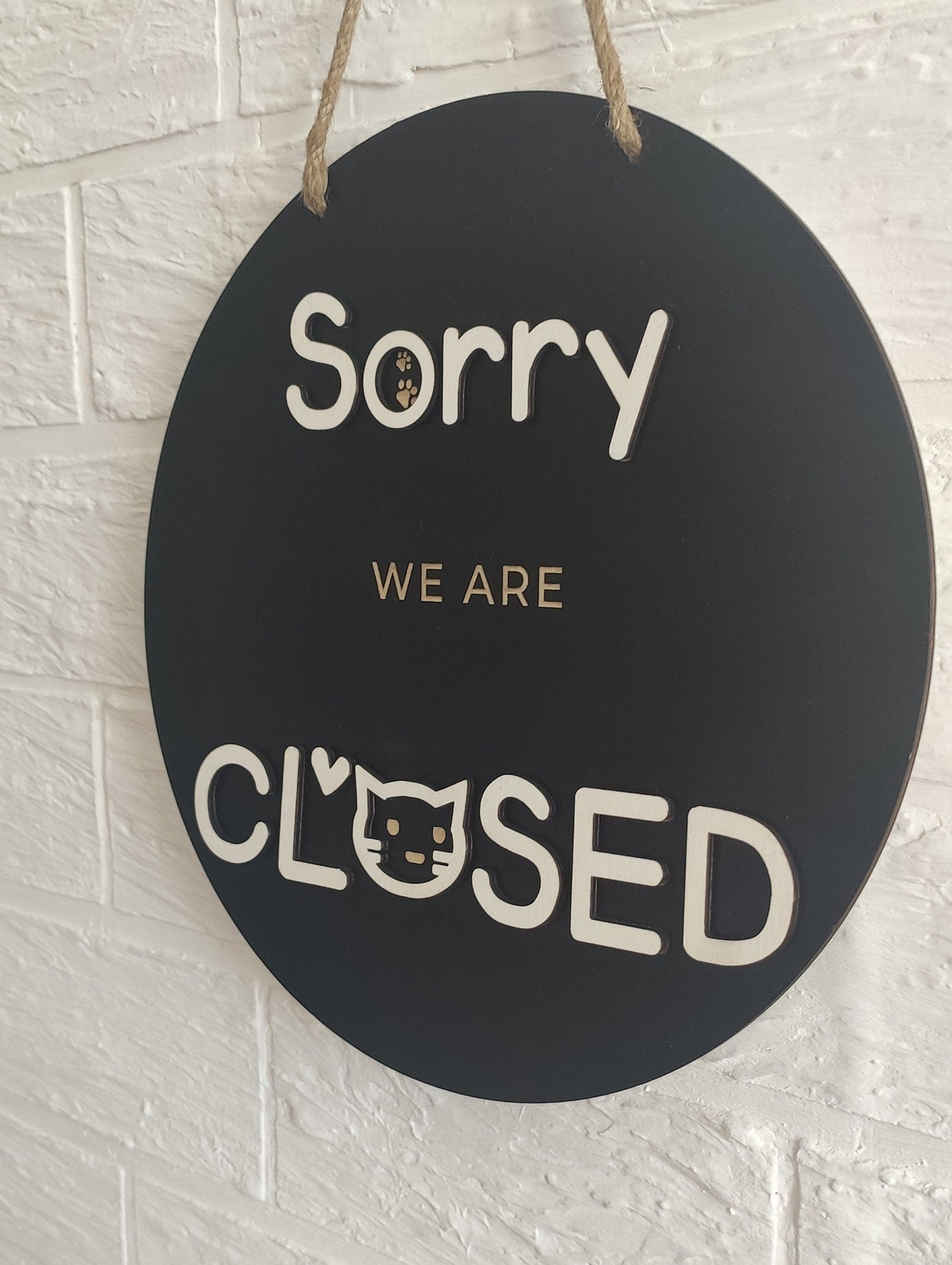 Double sided Open closed sign for business - custom boutique, store, salon sign | personalized custom wooden sign | hanging open closed sign