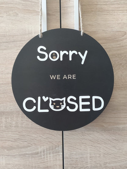 Double sided Open closed sign for business - custom boutique, store, salon sign | personalized custom wooden sign | hanging open closed sign
