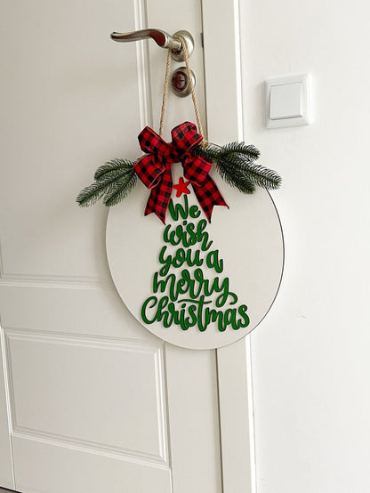Christmas door decor, Christmas sign, Christmas wreath, Merry christmas door hanger, Christmas sign wood, Christmas wall decor sign