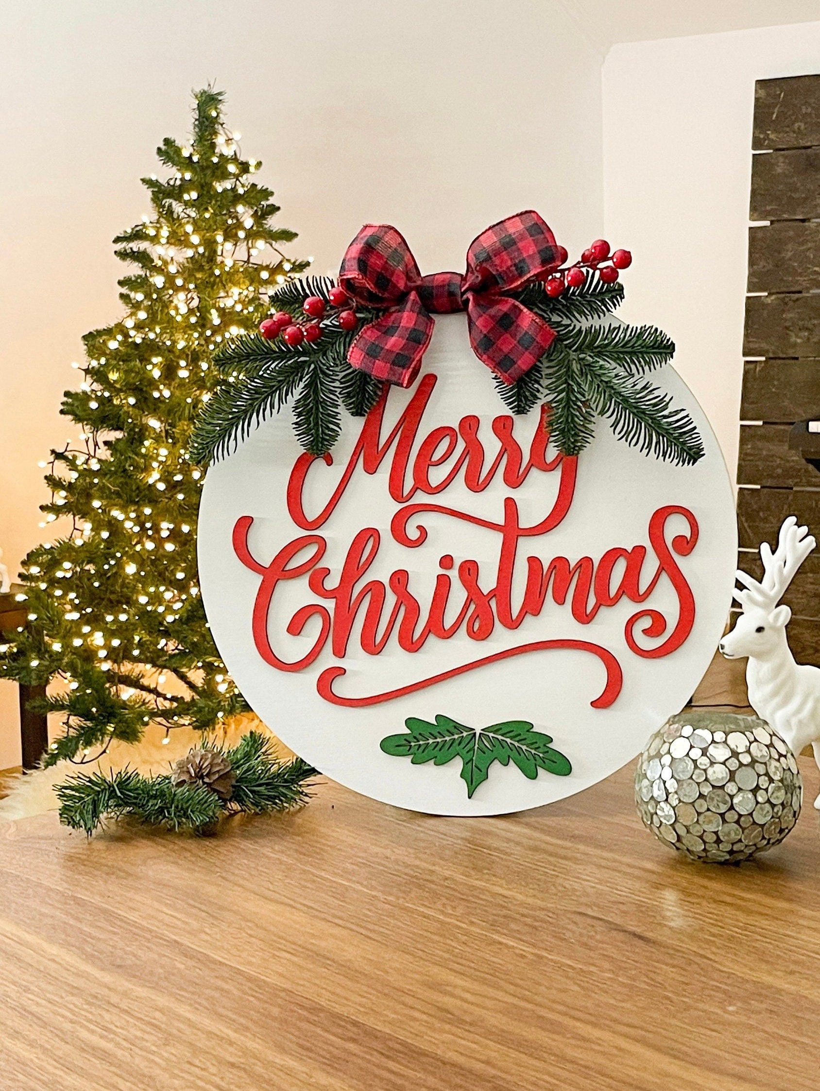 Merry Christmas door decor, Christmas sign, Christmas wreath, Merry christmas door sign, Christmas sign wood wall decor, Christmas hanger
