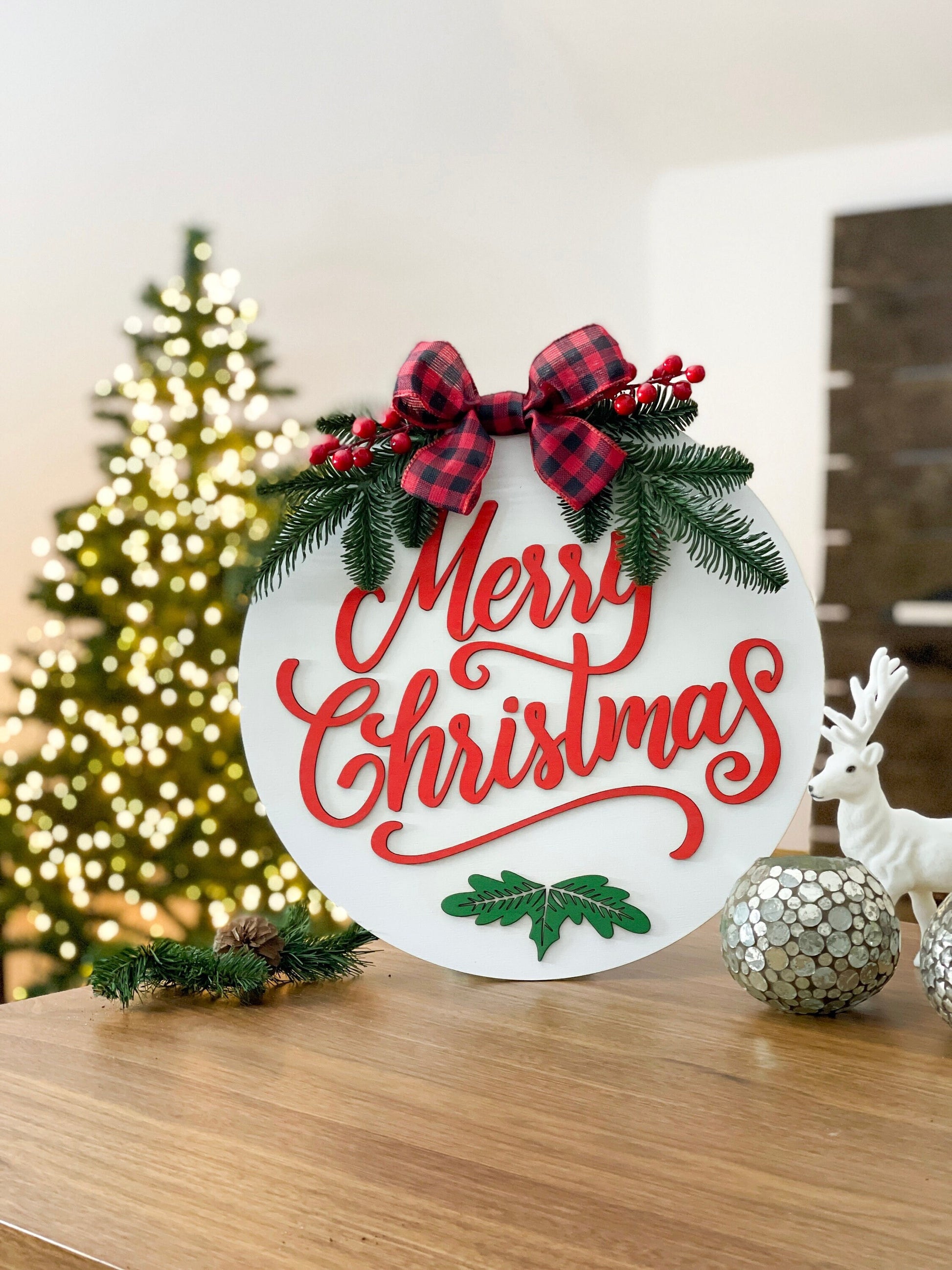 Merry Christmas door decor, Christmas sign, Christmas wreath, Merry christmas door sign, Christmas sign wood wall decor, Christmas hanger