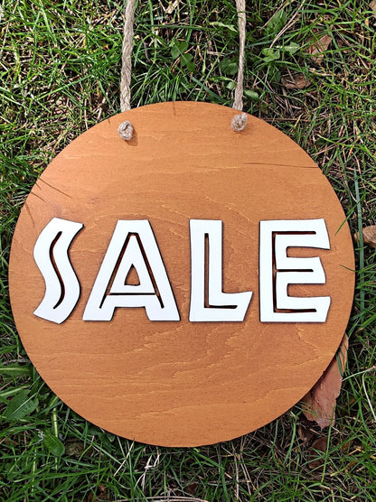 For sale business sign, Store sign, Hanging open sign, On sale sign, Shop sign, Fabric on sale sign, Custom wooden sign