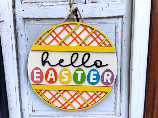 Hello Easter sign|Easter egg sign|Hello Easter sign|Easter front door sign|Front door sign for Easter|Hello Easter front door sign|Spring