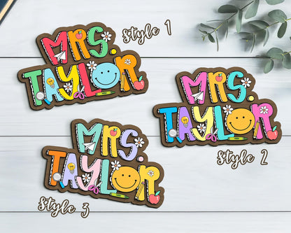 Custom Teacher Door Sign: Personalized Classroom Decor