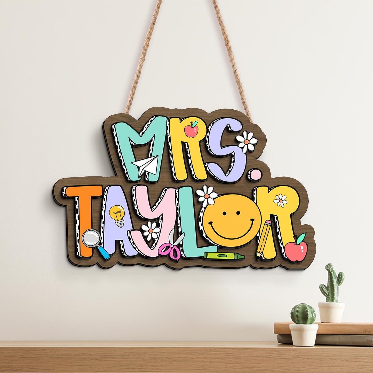 Custom Teacher Door Sign: Personalized Classroom Decor