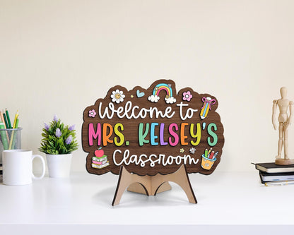 Personalized 3D Teacher Name Sign: Custom Classroom Door Hanger
