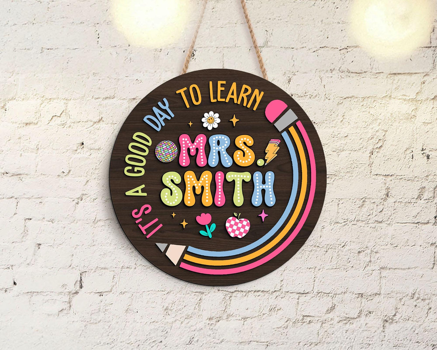 Personalized Teacher Door Hanger: Custom 3D Name Sign