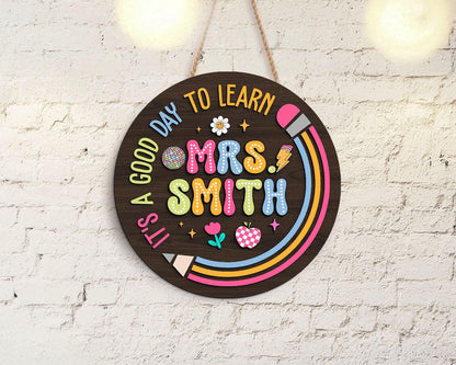 Personalized Teacher Door Hanger: Custom 3D Name Sign