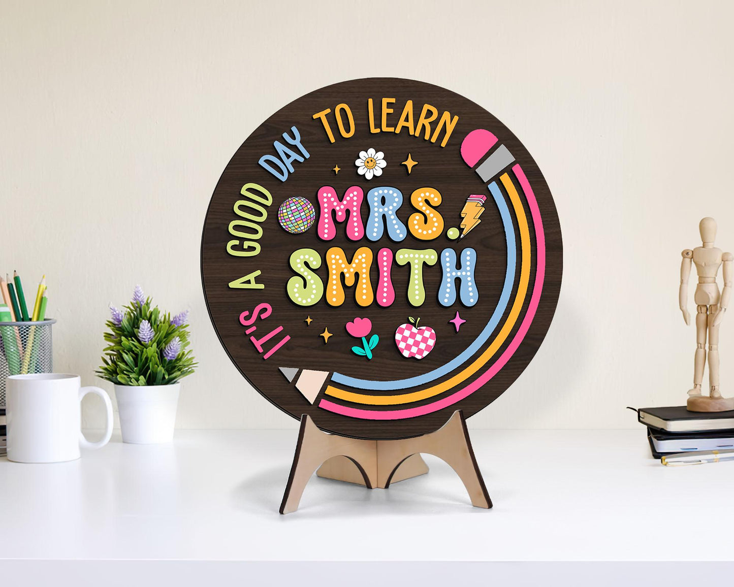 Personalized Teacher Door Hanger: Custom 3D Name Sign