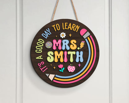 Personalized Teacher Door Hanger: Custom 3D Name Sign
