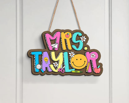 Custom Teacher Door Sign: Personalized Classroom Decor