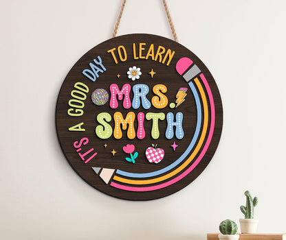 Personalized Teacher Door Hanger: Custom 3D Name Sign