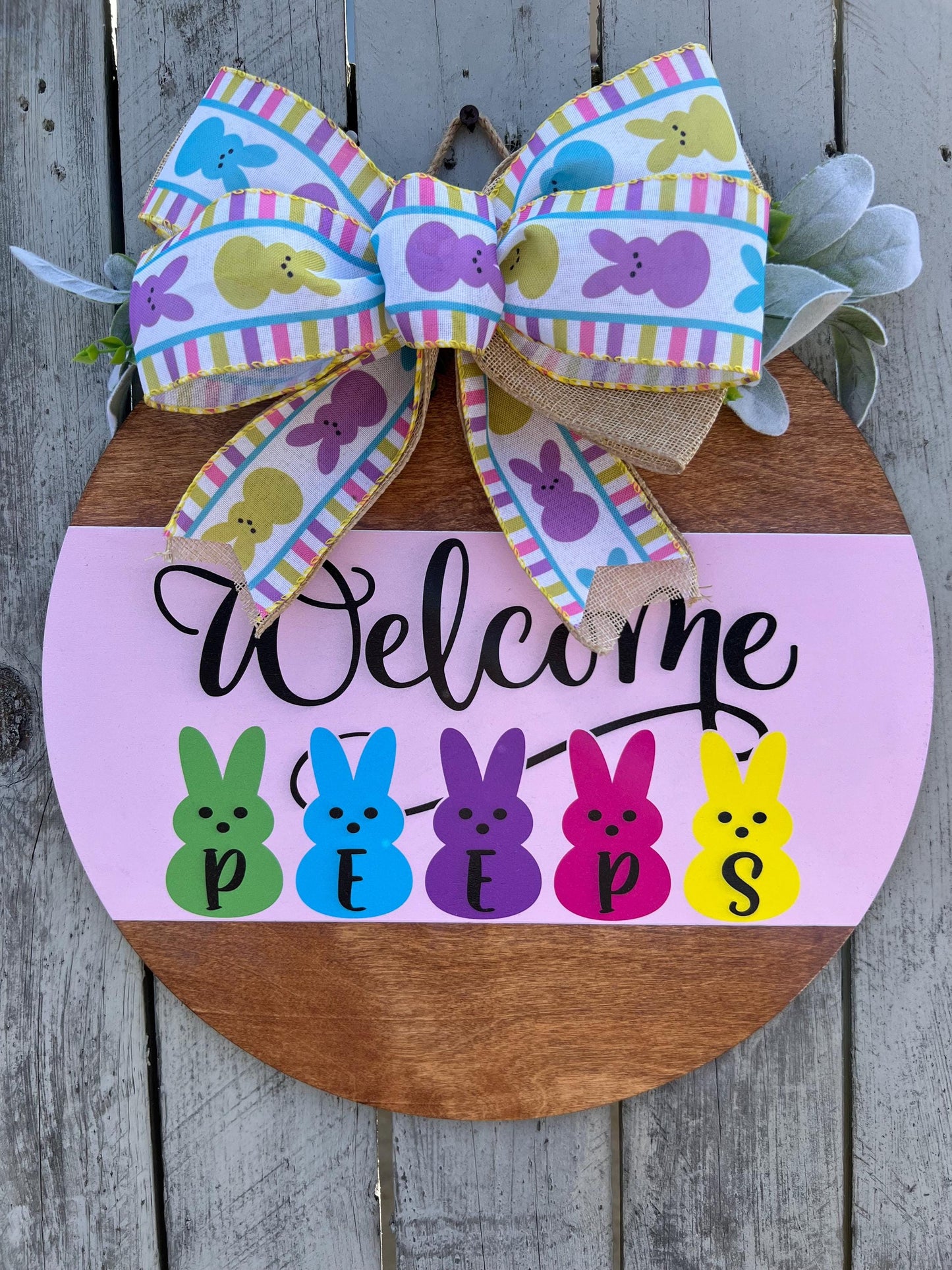 Easter front door sign|Easter door hanger|Bunny door hanger|Spring Door hanger|Front door Easter sign|Welcome bunny sign|Welcome Easter sign