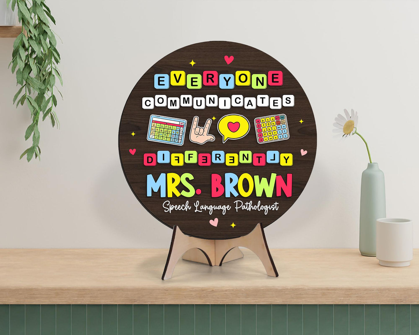 Custom Speech Pathologist Door Sign: Teacher Thank You Gift