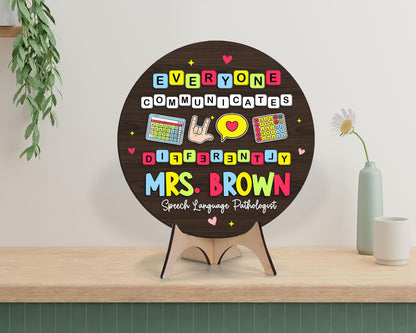 Custom Speech Pathologist Door Sign: Teacher Thank You Gift