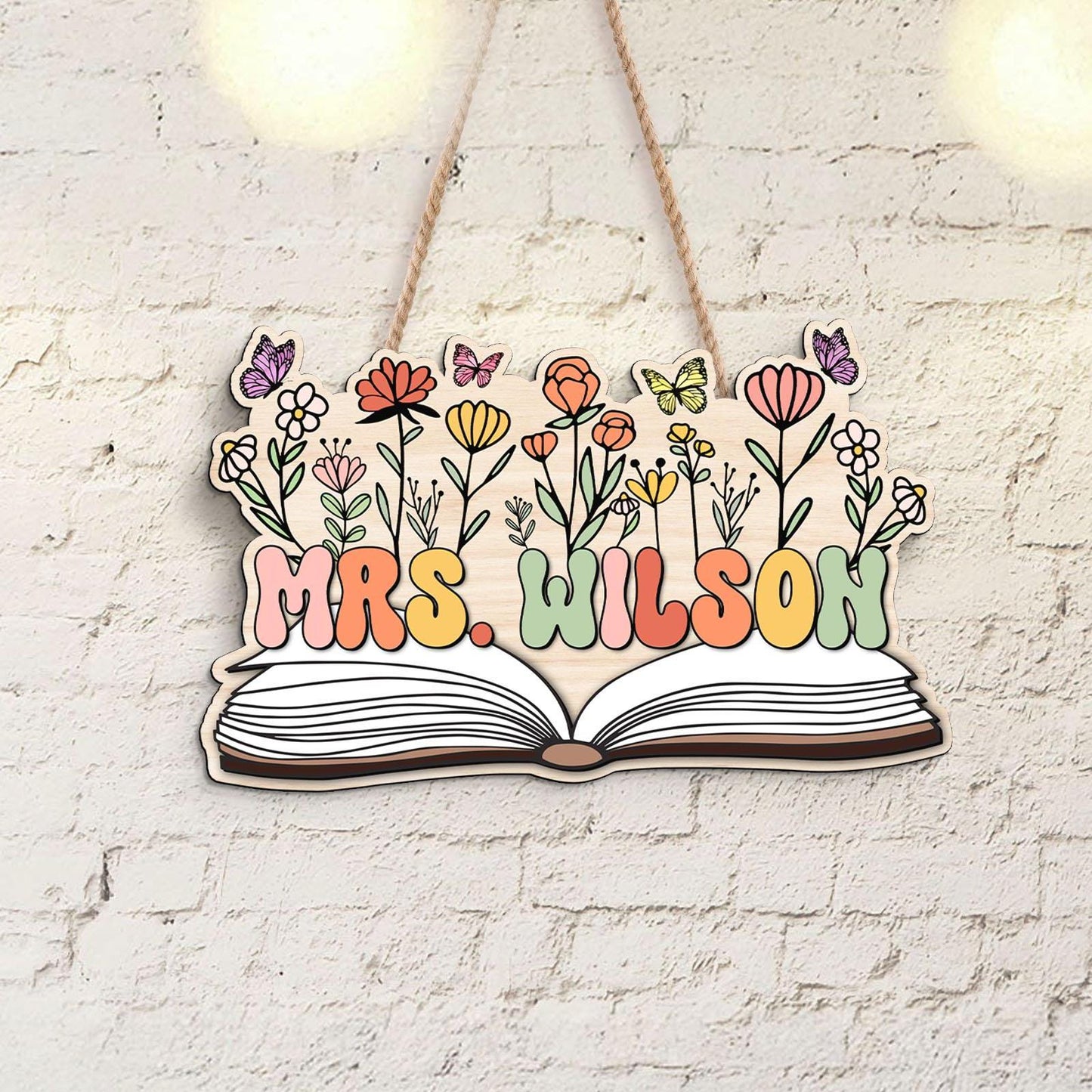Custom Floral Teacher Door Sign: 3D Classroom Decor