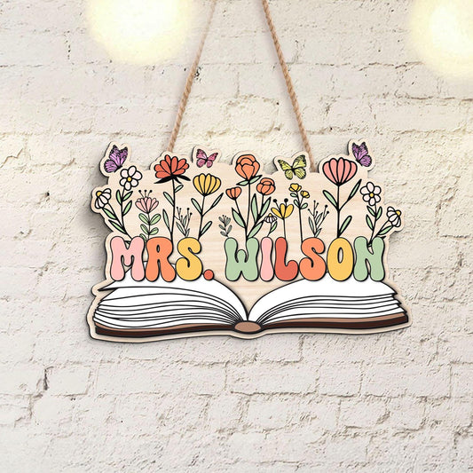 Custom Floral Teacher Door Sign: 3D Classroom Decor