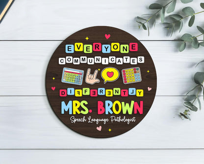 Custom Speech Pathologist Door Sign: Teacher Thank You Gift