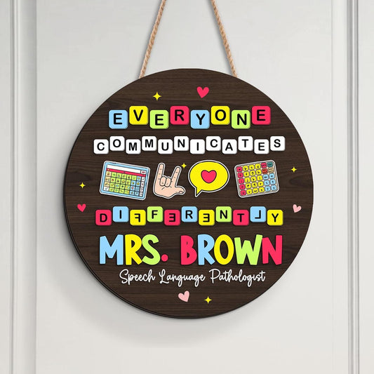 Custom Speech Pathologist Door Sign: Teacher Thank You Gift