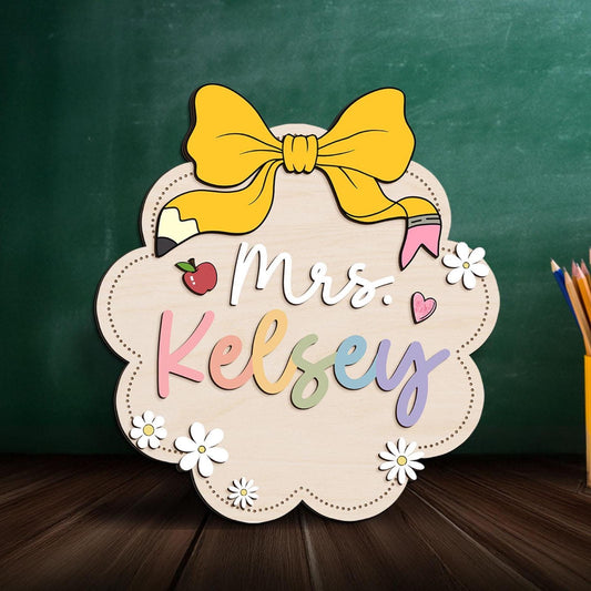 Personalized Teacher Name Door Sign: Custom Classroom Decor