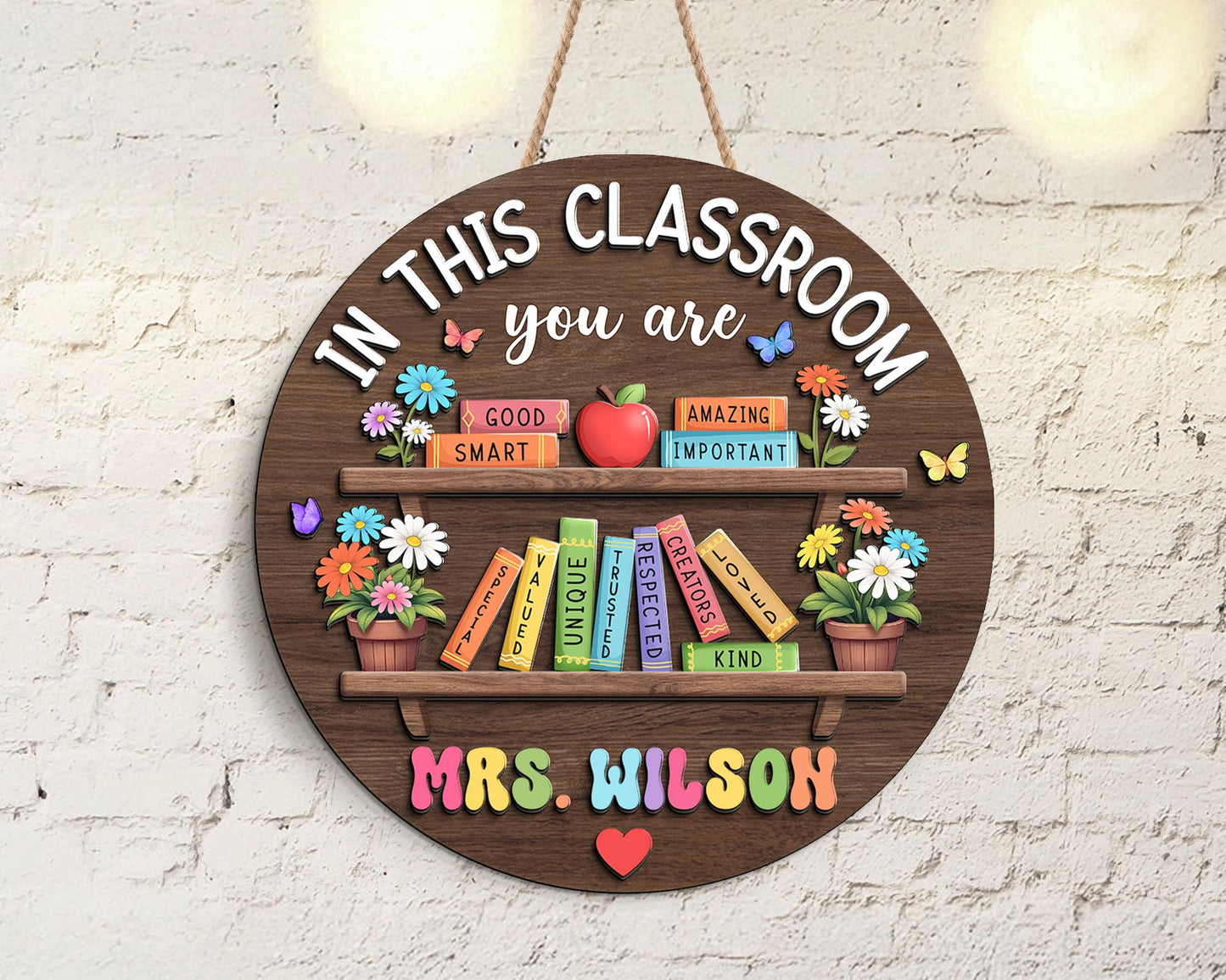 Custom 3D Teacher Door Sign: Classroom Welcome Decor