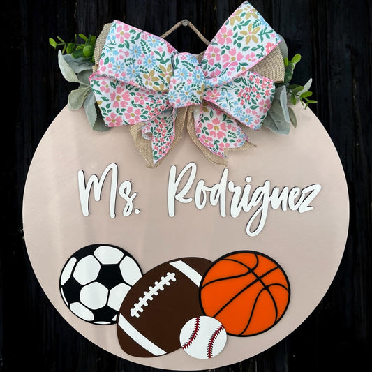 Teacher room sign|Sign for teacher|Room sign for teacher|Classroom door sign|Sign for classroom|Classroom welcome sign|sports classroom sign