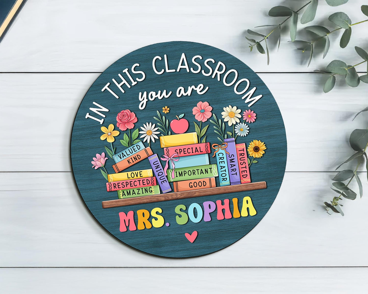 Personalized Teacher Door Sign: Custom Classroom Decor, Back to School Gift