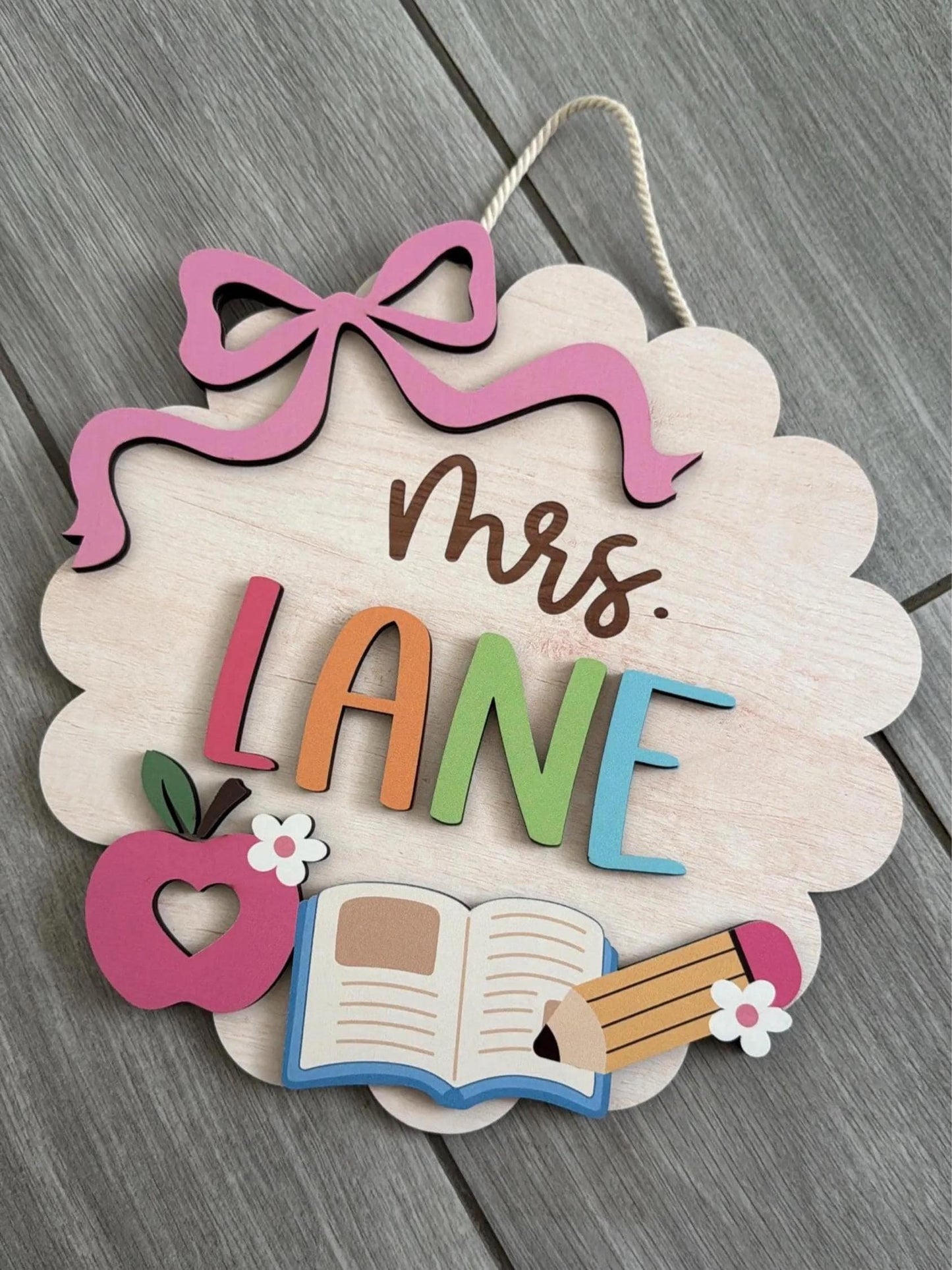 Personalized 3D Teacher Door Sign: Back to School Classroom Decor