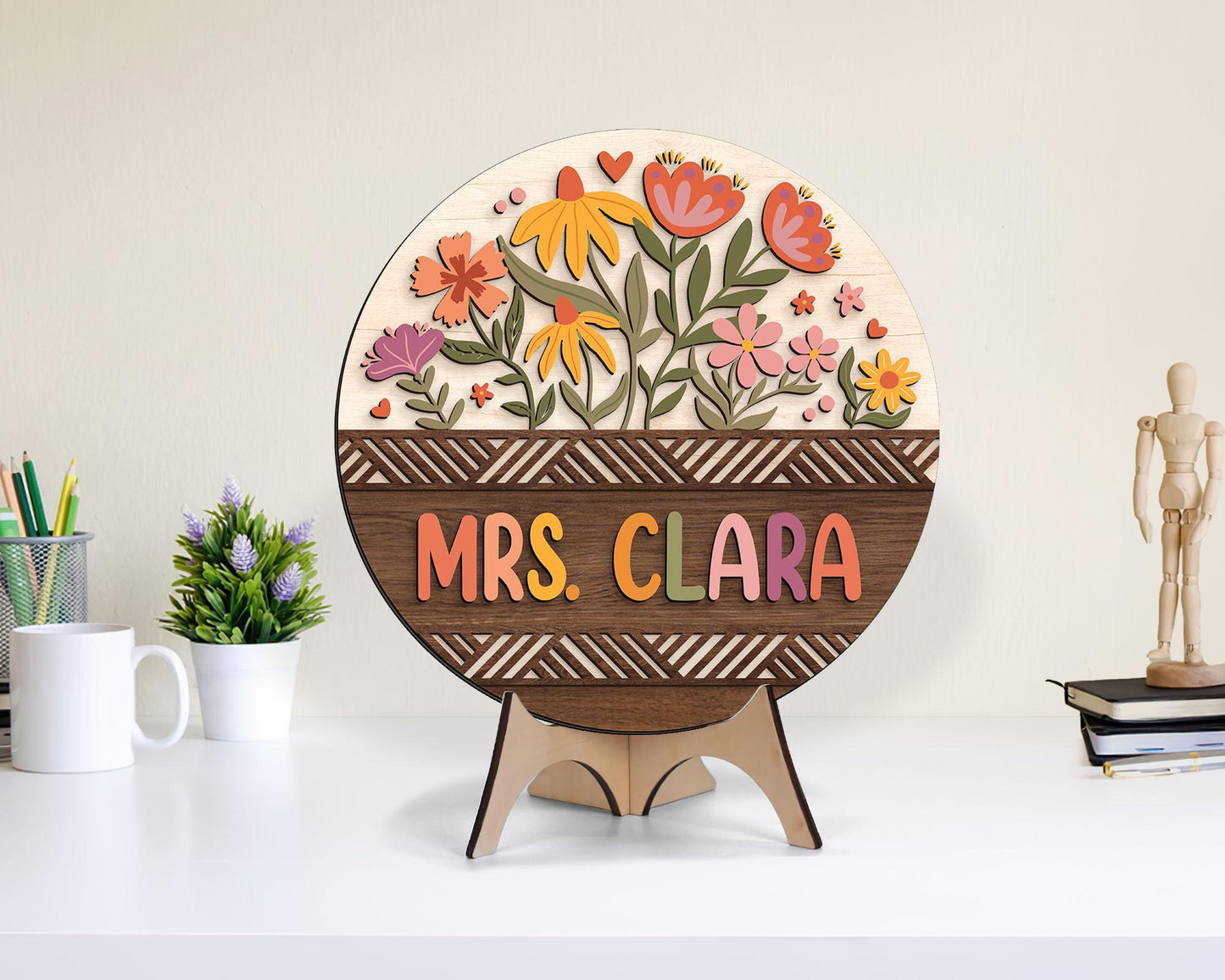 Personalized 3D Teacher Door Hanger: Custom Classroom Welcome Sign