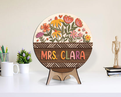 Personalized 3D Teacher Door Hanger: Custom Classroom Welcome Sign