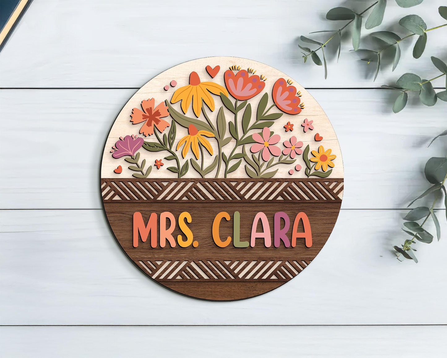Personalized 3D Teacher Door Hanger: Custom Classroom Welcome Sign