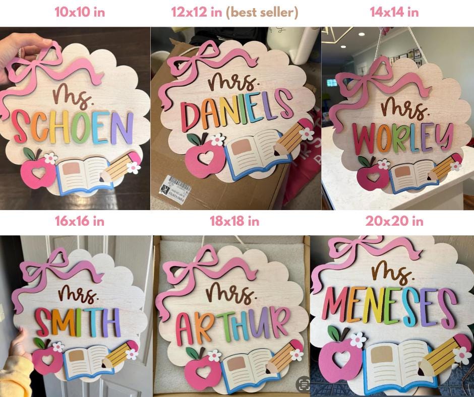 Personalized 3D Teacher Door Sign: Back to School Classroom Decor