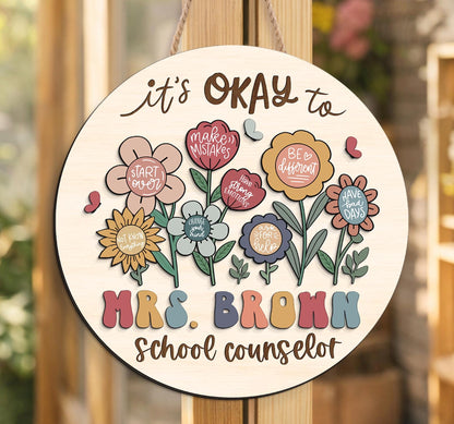 Custom School Counselor Door Hanger: Teacher Appreciation Gift