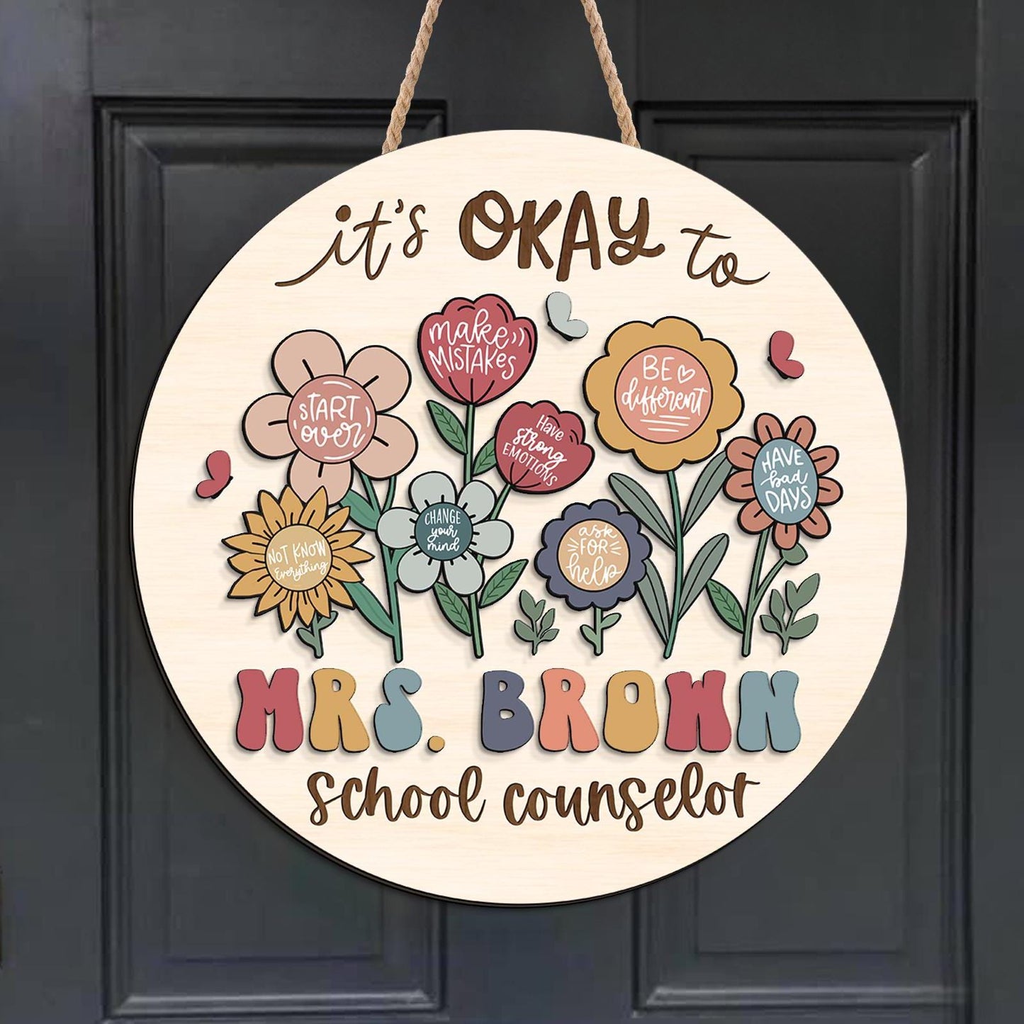 Custom School Counselor Door Hanger: Teacher Appreciation Gift