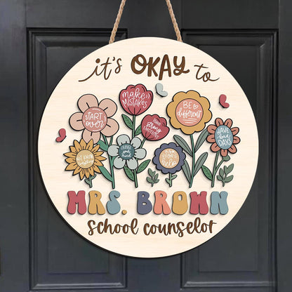 Custom School Counselor Door Hanger: Teacher Appreciation Gift