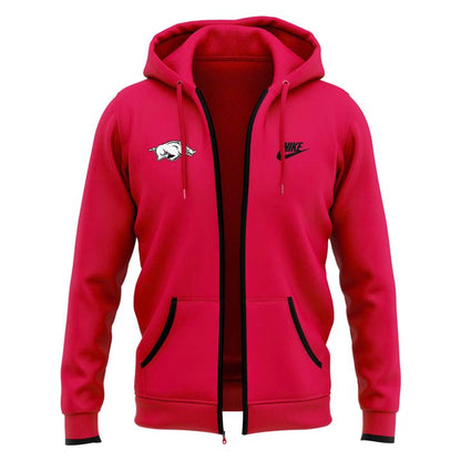 2025 Arkansas Razorbacks Uniform Red Zip Hoodie | AQ87