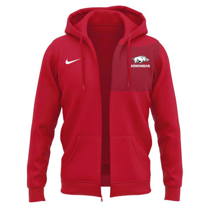 2025 Coach Ryan Silverfield Arkansas Razorbacks Zip Hoodie | YM34