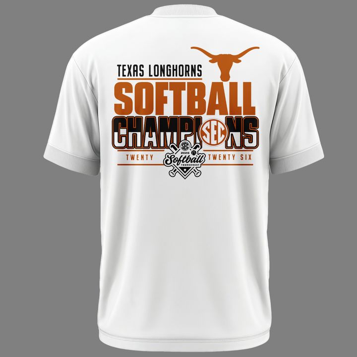 Special New Edition Texas Softball SEC Champions White Tshirt 2026 | LY99