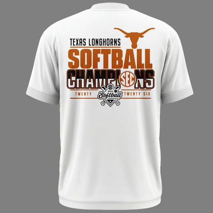 Special New Edition Texas Softball SEC Champions White Tshirt 2026 | LY99