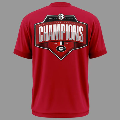 0Georgia Bulldogs 2026 SEC Baseball Tournament Champions Tshirt | WF85
