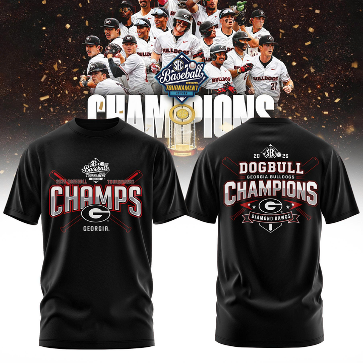 Georgia Bulldogs 2026 SEC Baseball Tournament Champions Tshirt | JA41