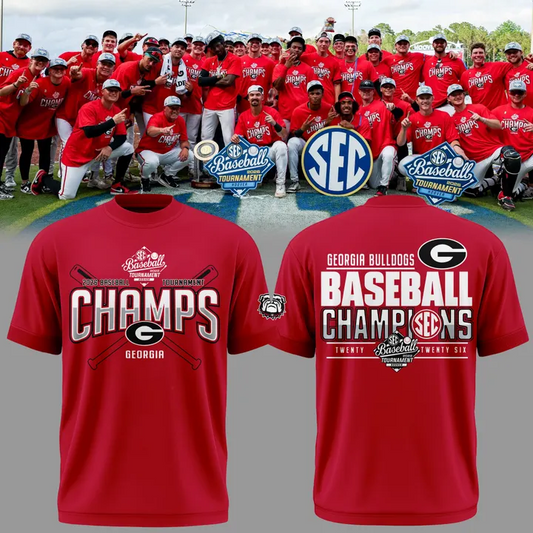 Georgia Bulldogs 2026 SEC Baseball Tournament Champions Tshirt | TK34