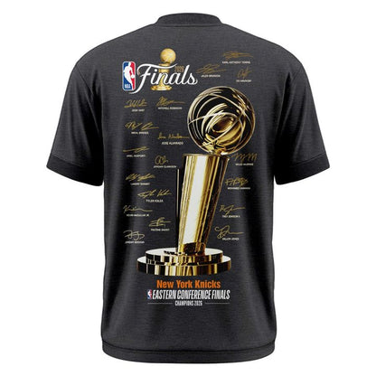 2026 Exclusive New York Knicks Eastern Conference Champions Locker Room Team Signatures Print TShirt.