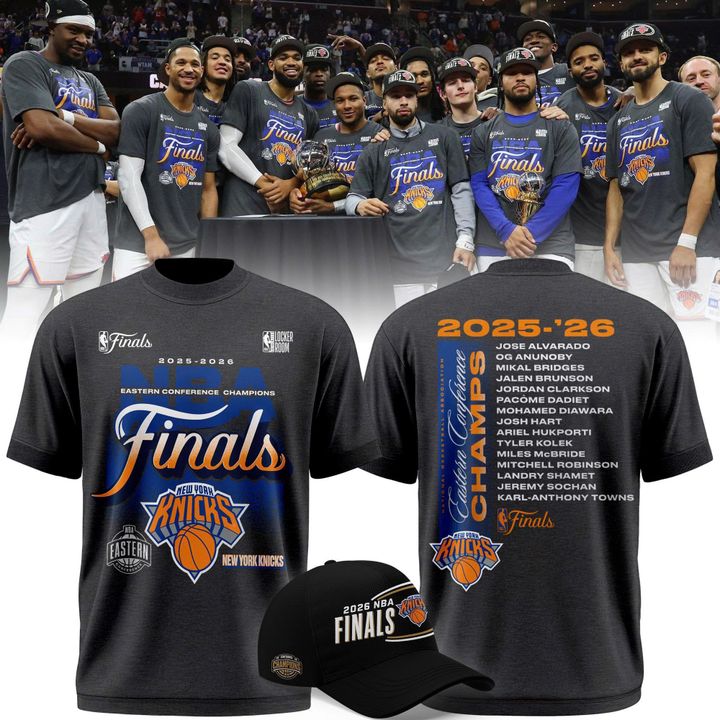 Exclusive New York Knicks 2026 Eastern Conference Champions Locker Room T-Shirt.